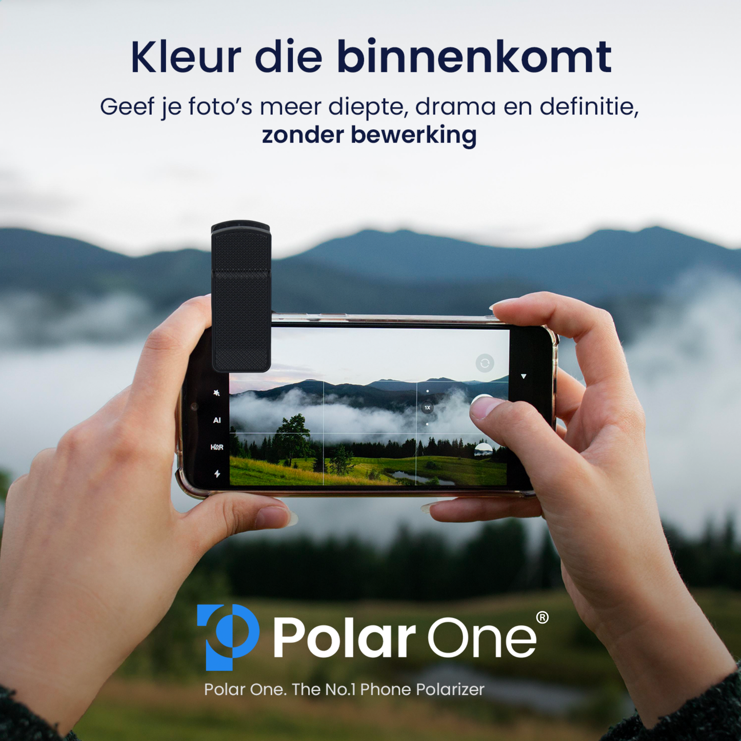 Polar One® Pro CPL Click-On Set – Smartphone Polarisatie Filter + Schoonmaakpen