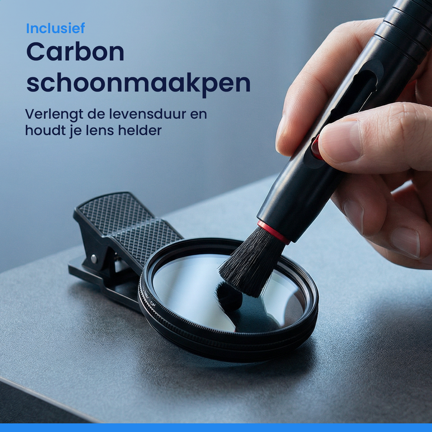 Polar One® Pro CPL Click-On Set – Smartphone Polarisatie Filter + Schoonmaakpen