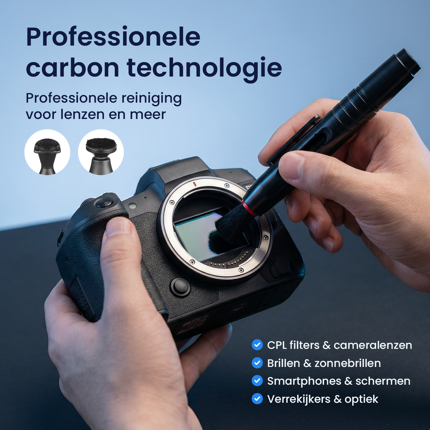 Polar One® Pro CPL Click-On Set – Smartphone Polarisatie Filter + Schoonmaakpen